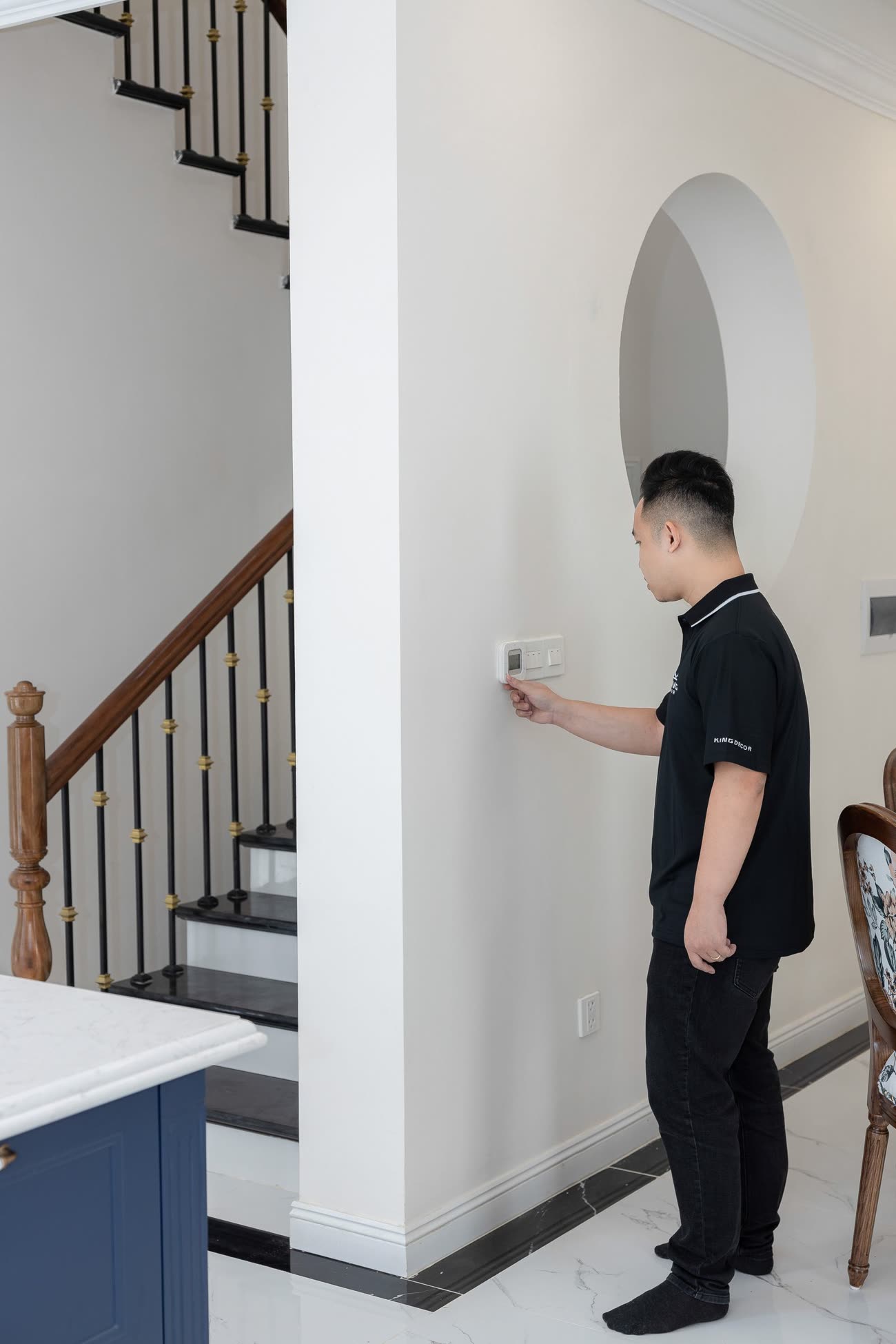 A new air conditioning system being installed